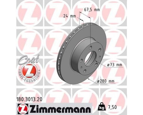 Brake Disc COAT Z 180.3013.20 Zimmermann