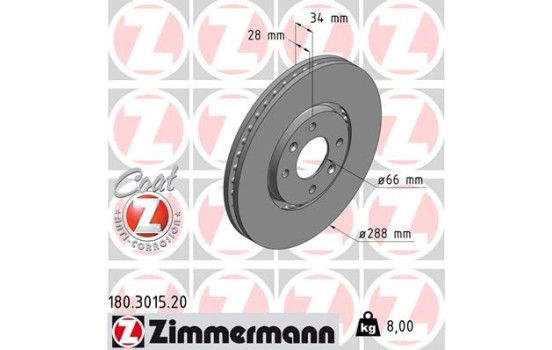 Brake Disc COAT Z 180.3015.20 Zimmermann
