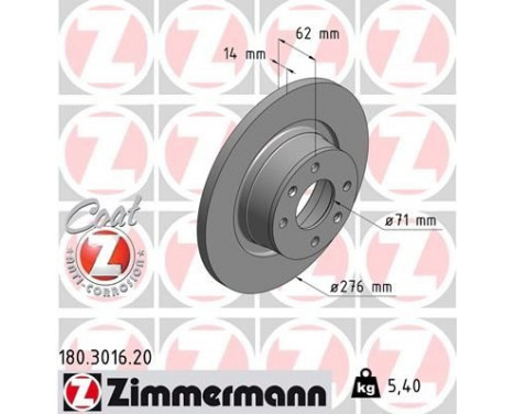 Brake Disc COAT Z 180.3016.20 Zimmermann