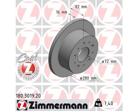Brake Disc COAT Z 180.3019.20 Zimmermann