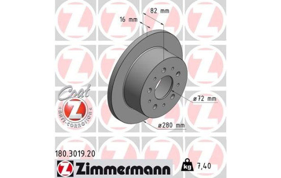 Brake Disc COAT Z 180.3019.20 Zimmermann