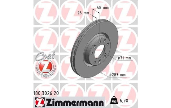 Brake Disc COAT Z 180.3026.20 Zimmermann