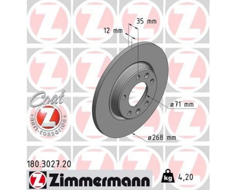 Brake Disc COAT Z 180.3027.20 Zimmermann