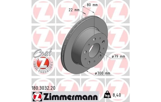 Brake Disc COAT Z 180.3032.20 Zimmermann