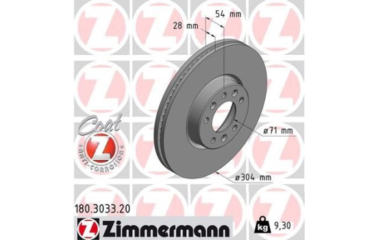 Brake Disc COAT Z 180.3033.20 Zimmermann