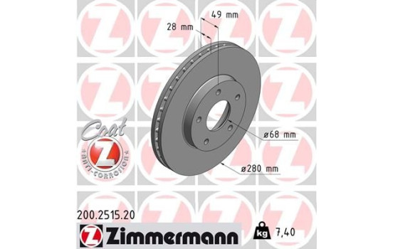 Brake Disc COAT Z 200.2515.20 Zimmermann