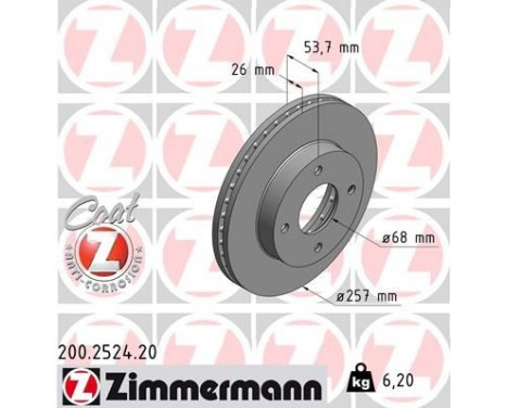 Brake Disc COAT Z 200.2524.20 Zimmermann