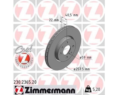 Brake Disc COAT Z 230.2365.20 Zimmermann