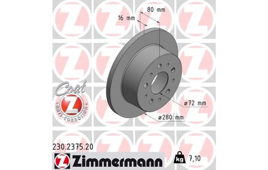 Brake Disc COAT Z 230.2375.20 Zimmermann