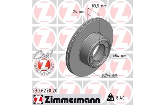 Brake Disc COAT Z 230.6270.20 Zimmermann