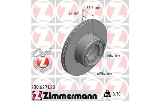 Brake Disc COAT Z 230.6271.20 Zimmermann