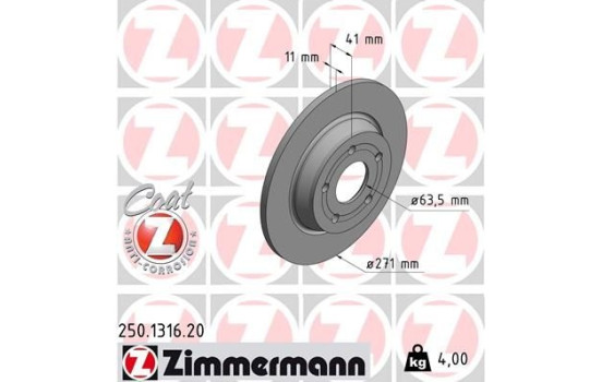 Brake Disc COAT Z 250.1316.20 Zimmermann