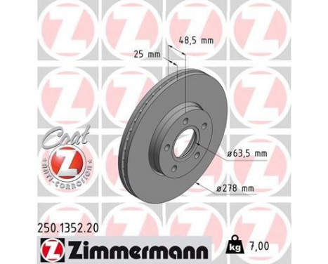 Brake Disc COAT Z 250.1352.20 Zimmermann