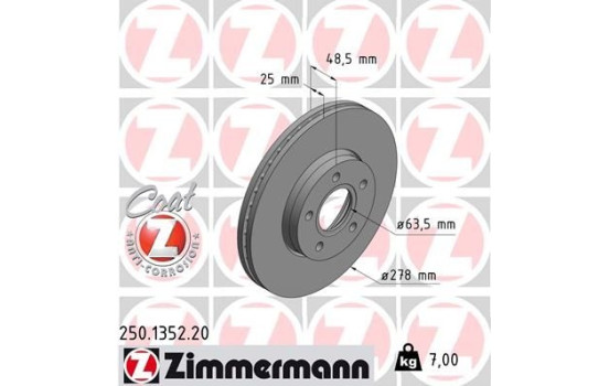 Brake Disc COAT Z 250.1352.20 Zimmermann