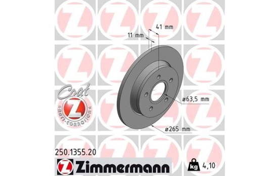 Brake Disc COAT Z 250.1355.20 Zimmermann