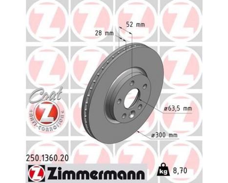 Brake Disc COAT Z 250.1360.20 Zimmermann, Image 2