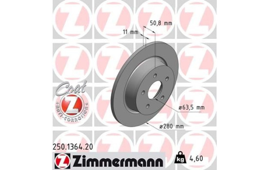 Brake Disc COAT Z 250.1364.20 Zimmermann