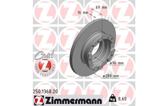 Brake Disc COAT Z 250.1368.20 Zimmermann