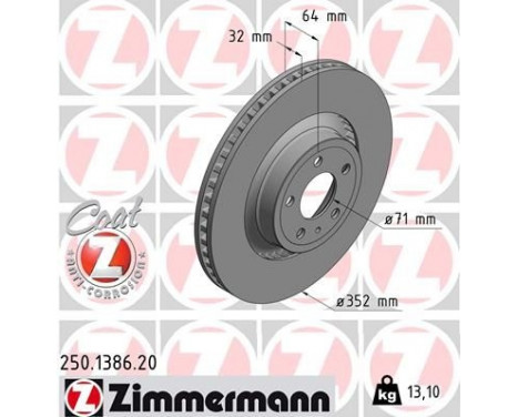 Brake Disc COAT Z 250.1386.20 Zimmermann