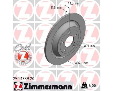 Brake Disc COAT Z 250.1389.20 Zimmermann