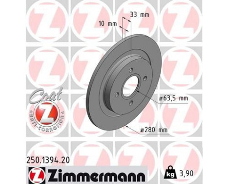 Brake Disc COAT Z 250.1394.20 Zimmermann