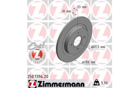 Brake Disc COAT Z 250.1394.20 Zimmermann