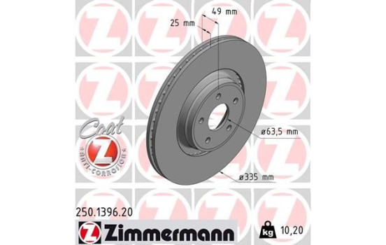 Brake Disc COAT Z 250.1396.20 Zimmermann