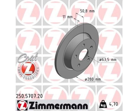 Brake Disc COAT Z 250.5707.20 Zimmermann