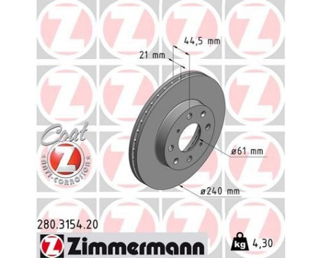 Brake Disc COAT Z 280.3154.20 Zimmermann