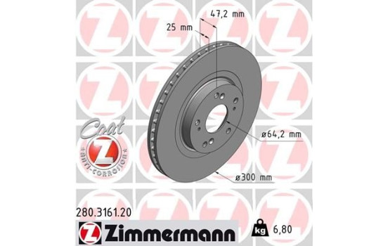 Brake Disc COAT Z 280.3161.20 Zimmermann