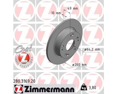 Brake Disc COAT Z 280.3169.20 Zimmermann