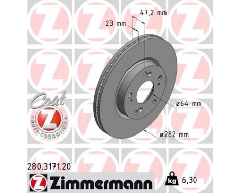 Brake Disc COAT Z 280.3171.20 Zimmermann