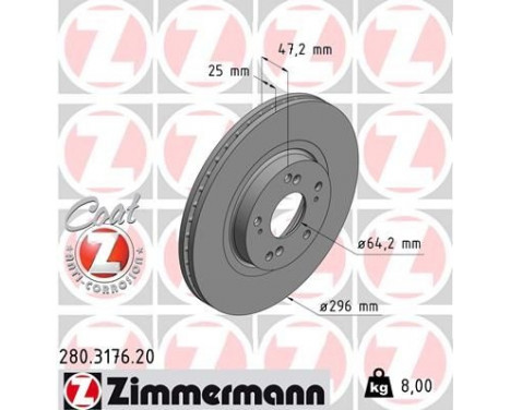 Brake Disc COAT Z 280.3176.20 Zimmermann