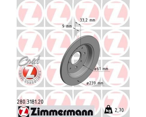 Brake Disc COAT Z 280.3181.20 Zimmermann