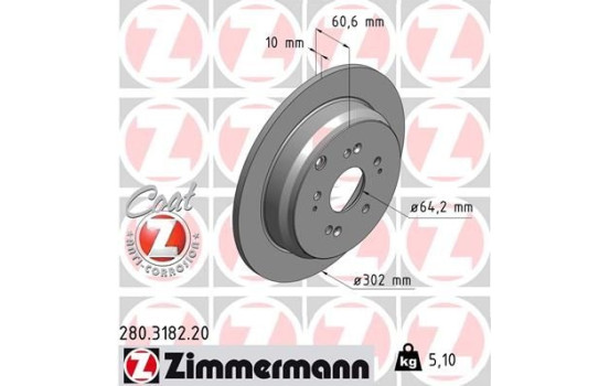Brake Disc COAT Z 280.3182.20 Zimmermann