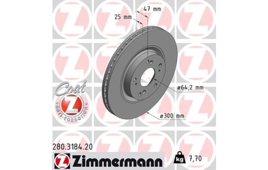 Brake Disc COAT Z 280.3184.20 Zimmermann