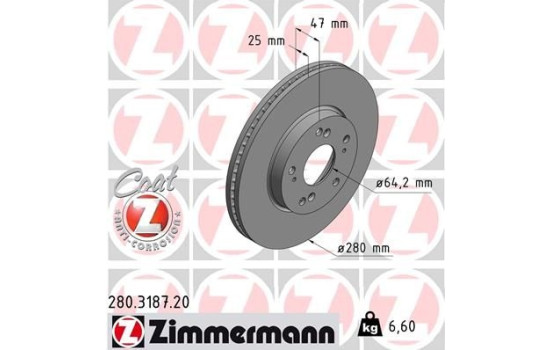 Brake Disc COAT Z 280.3187.20 Zimmermann