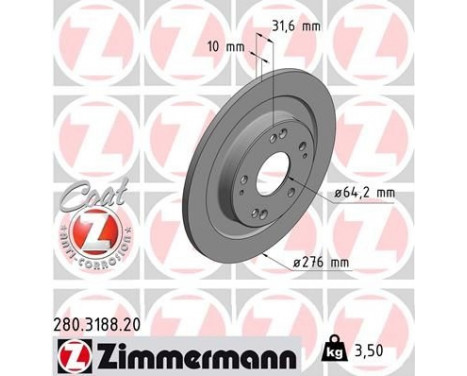 Brake Disc COAT Z 280.3188.20 Zimmermann