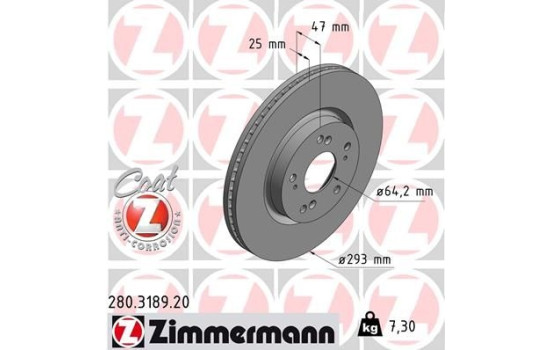 Brake Disc COAT Z 280.3189.20 Zimmermann