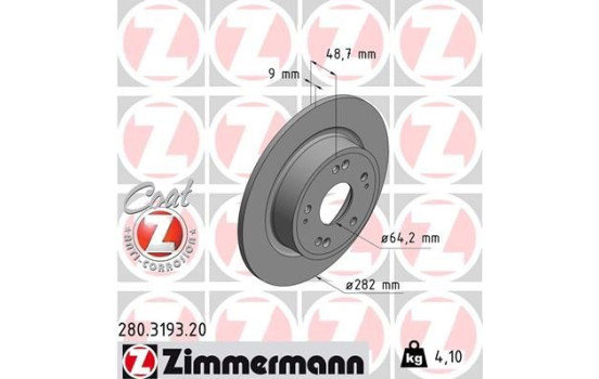 Brake Disc COAT Z 280.3193.20 Zimmermann