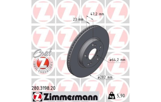 Brake disc COAT Z 280.3198.20 Zimmermann
