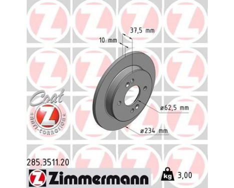 Brake Disc COAT Z 285.3511.20 Zimmermann