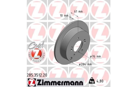 Brake Disc COAT Z 285.3512.20 Zimmermann