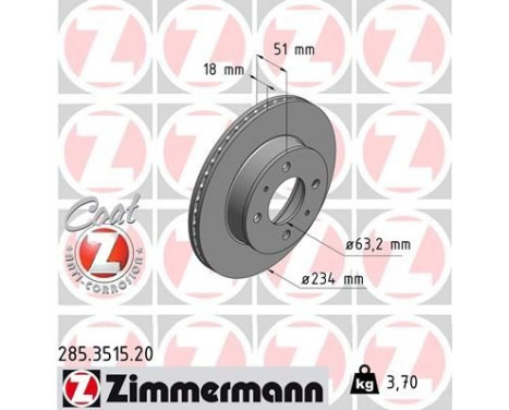 Brake Disc COAT Z 285.3515.20 Zimmermann