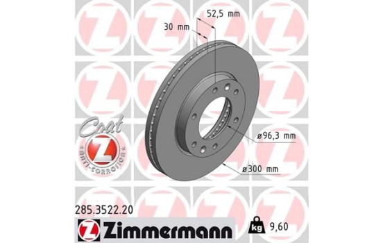 Brake Disc COAT Z 285.3522.20 Zimmermann