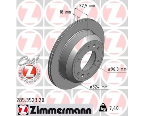 Brake Disc COAT Z 285.3523.20 Zimmermann