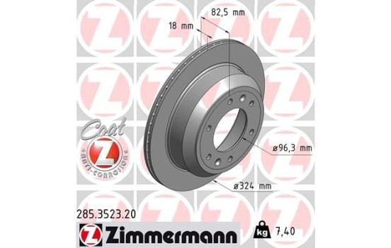 Brake Disc COAT Z 285.3523.20 Zimmermann