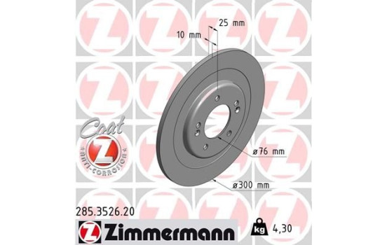 Brake Disc COAT Z 285.3526.20 Zimmermann