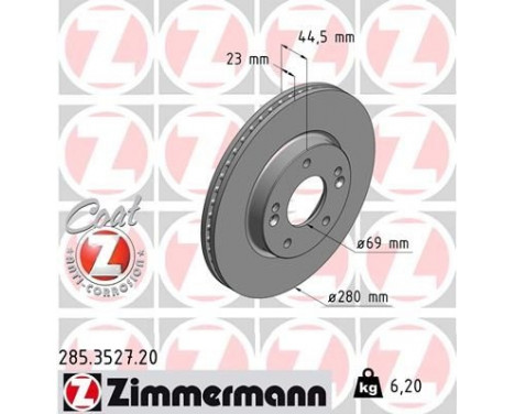 Brake Disc COAT Z 285.3527.20 Zimmermann