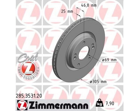 Brake Disc COAT Z 285.3531.20 Zimmermann
